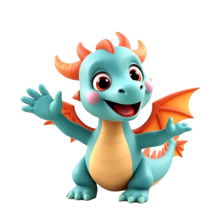 Friendly dragon mascot